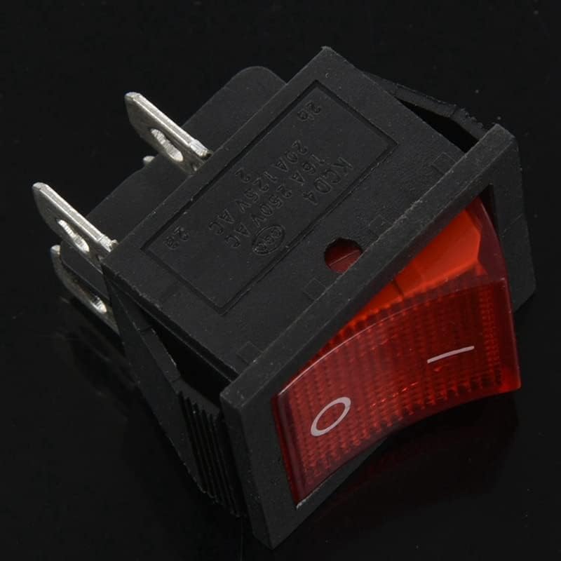 4x црвено светло 4 пин DPST Вклучено/Исклучено Snap во Rocker Switch 15A/250V 20A/125V AC 28x22mm -
