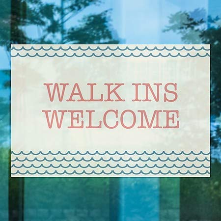 CGSignLab | Walk Ins Добредојдовте -наутички бран Врвот на прозорецот | 30 x20