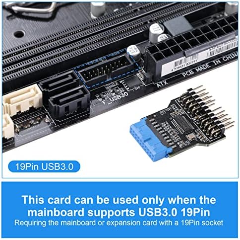 MZHOU USB 3.0 9PIN до USB2.0 9PIN Адаптер за адаптер за приклучок на предниот панел, USB 3.0 матична плоча 19pin до двојна картичка за