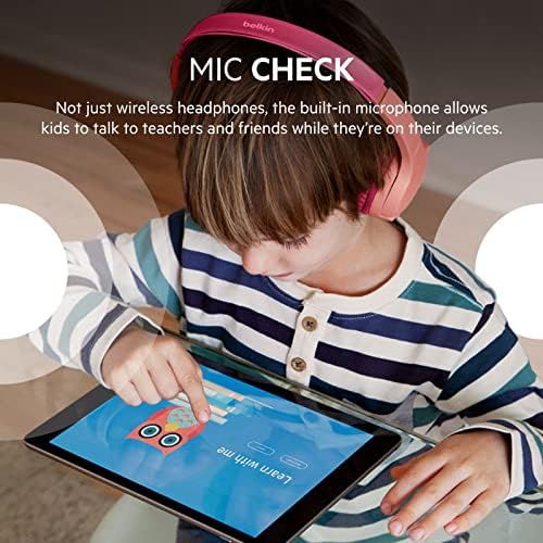 Belkin SoundForm Мини-Безжични Bluetooth Слушалки За Деца Со Вграден Микрофон-На-Уво Слушалки за iPhone, iPad, Оган Таблет &засилувач;