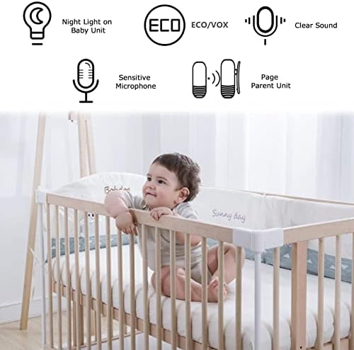 Лукег 2.4 GHz Аудио Монитор За Бебиња, Инфрацрвен Монитор За Ноќно Гледање, 2 Начин На Разговор Домофон Бебе Безбедносна Камера