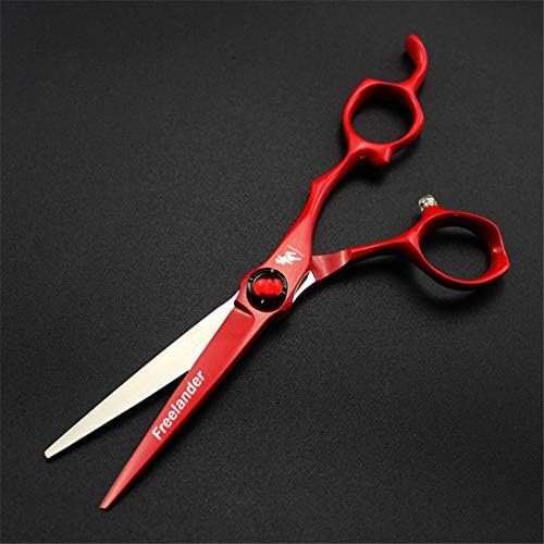 Професионални фризери за ножици поставени 6,0 инчи црвени не'рѓосувачки челични ножици за сечење на ножици за ножици за слабеење на