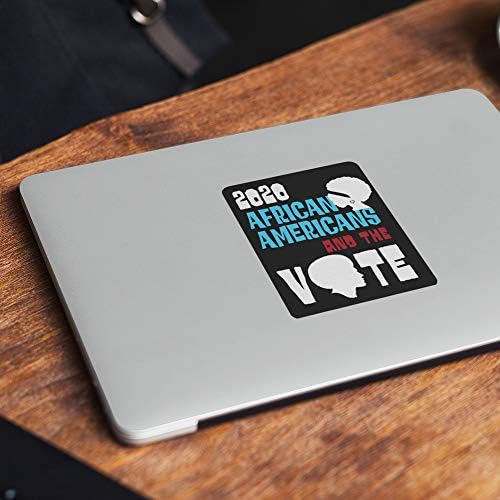 Тема на црна историја во 2020 година - Афроамериканци и налепница за гласање за лаптоп, телефон, шкафче или шише со вода