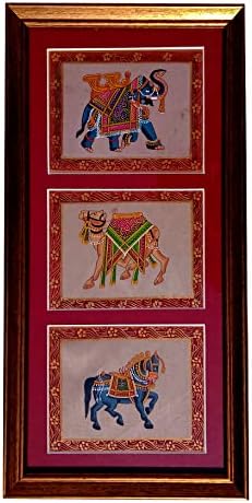 Сликарство со свила од свила, кралски приказ: Индиски Раџастани сложени уметнички дела врамени wallидови што висат; Колекционерска минијатурна уметност
