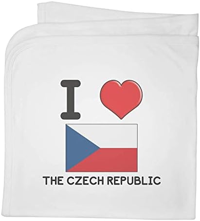 Азида „Јас ја сакам чешката република“ памучно бебе ќебе / шал
