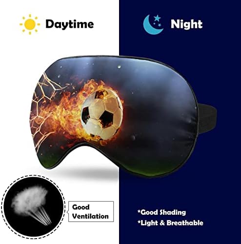 Огнена фудбалска топка во гол за спиење маска за очи мека смешна сенка на очите за очи за очи за спиење маска за патување за патување