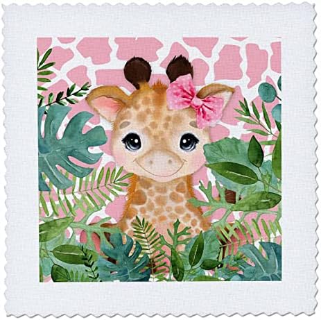 3дроза Розова Бебешка Жирафа со Лак во Косата за Девојчиња џунгла. - Ватенка Квадрати