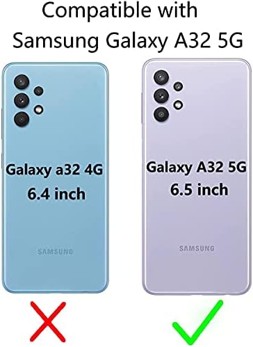 Телефонска Кутија За Samsung Galaxy A32 5G 6,5 инчи Со Заштитник За Калено Стакло Држач За Картички За Паричник Флип Додатоци За Кожни Ќелии
