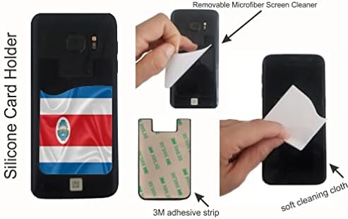 Дизајн на знамето на Костарика - Силиконски 3М лепила за лепила за лепила за лепила за паричникот за iPhone/Galaxy Android Телефонски случаи