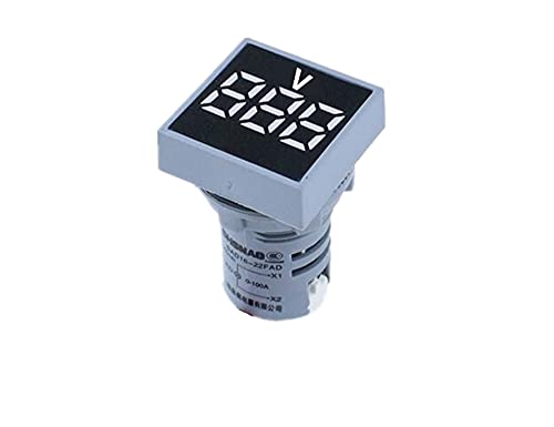 Nunomo 22 mm мини дигитален волтметар квадрат AC 20-500V напон на напон на напон на напон на напон LED индикатор за сила