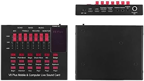 SXNBH Полнење Мобилен &засилувач; Компјутер Во Живо Звучна Картичка USB Аудио Интерфејс Со Повеќе Звучни Ефекти Бт Врска За Пеење