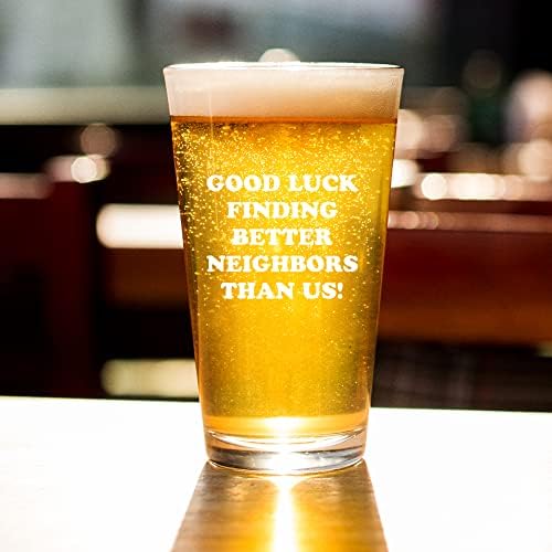 Среќно Наоѓање Подобри Соседи Од Нас Пиво Стакло 16 мл Оддалечување Збогум Колега Подарок Пинта Очила Јасно Пиење Стакло За Пиење