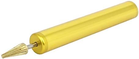 X-Ree Leather Metal Metal Harky Brass Head Head Side Edge Pen Pen DIY алатка злато тон со должина од 132мм (Manija de Metal de Cuero
