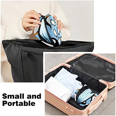 Санитарна торба за складирање на салфетка, торбичка за подлога, торбичка за подлога, мала торба за шминка, непречена пингвини сина