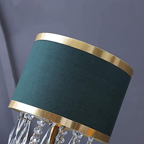Светилка за кревети на Ноксц, модерна ламба за кристална маса со сенка на ткаенина и метална основа за допир на допир, ламба за маса