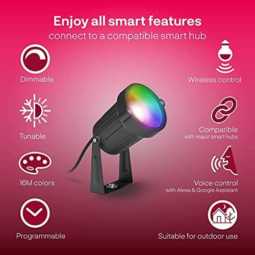 Innr Zigbee Smart Outdoor Spot Light Set и дополнителен пакет на Spot, Работете со Philips Hue SmartThings, Alexa, Google Home