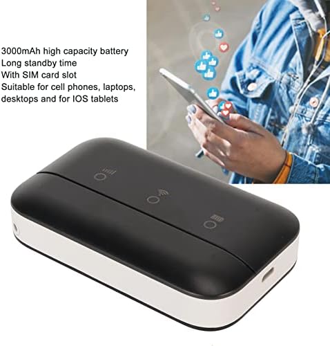 WiFi Mobile Hotspot, 4G Portable WiFi рутер, мобилен WiFi Hotspot со слот за SIM картички, поддршка 3G 4G, поддршка на 10 корисници врска, 3000mAh
