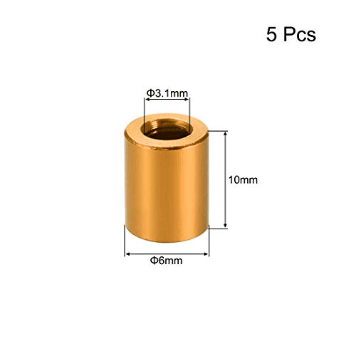 UXCELL 5 PCS ROUND ALUMINUM STAYOFF COLLONT SPACER 3.1X6X2MM ЦРВЕН ЗА ДРОНЕН FPV QUADCOPTER RACING RC MULTIROTORS DIVS DIY