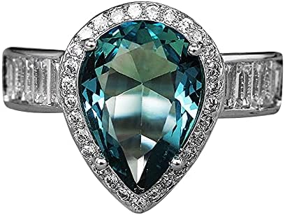 Капка дијамант шуплива loveубов во форма на прстен моден прстен во вода бакар со целосни прстени масовни прстени за жени