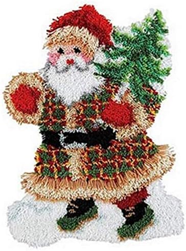 Qerer Handmade Art Latch Kook Kit, Christmas Brigman Latch Rug Kit Crocheting reg почетник ， комплети за куки за заклучување за деца/возрасни
