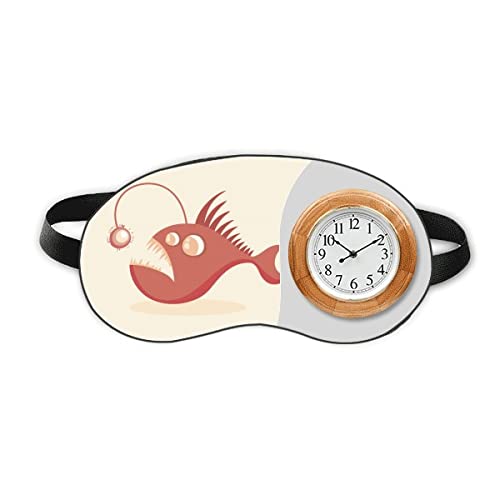 Слатка цртана фенер риба илустрација за спиење на главата на главата на часовникот на часовникот на часовникот