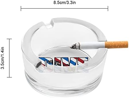 Нуркачки стаклен пепелник за цигари тркалезен фиока за фиока за пепел, преносен држач за пепел, за затворено на отворено