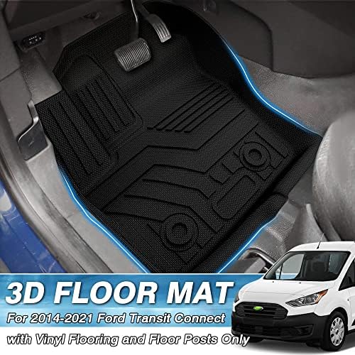 MixSuper Custom Fit Mats Front Forte за 2014-2021 Ford Transit Поврзете се само со винилни подови и подови, само сите облоги