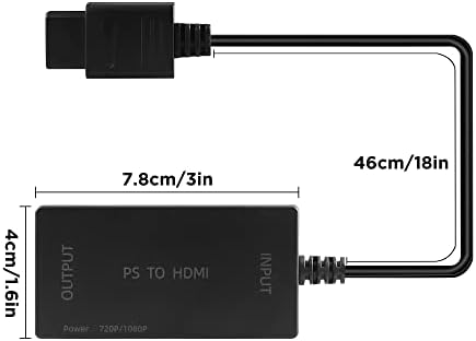 Конвертор на адаптерот XahPower N64 во HDMI, HDMI Link Cable Поддршка 16: 9/4: 3 и HD 1080P дисплеј за Nintendo N64 / SNES / NGC / SFC （Приклучок