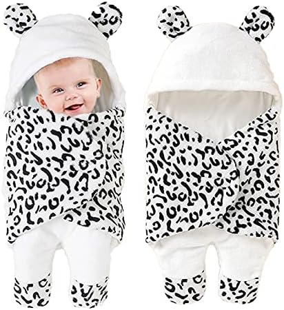 Бебе бебе со качулка со качулка, кадифен леопард, кадифен леопард, прием на ќебе, креветче за лежишта, завиткан вреќа вреќа за вреќи за вреќи за девојчиња за девојчи?