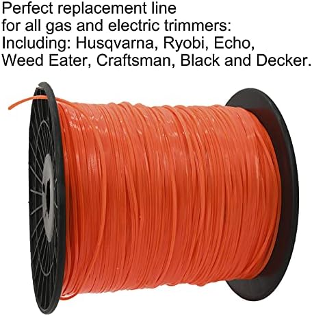 Kako 095 Trimmer Line Square Weed Wacker String .095-inch-pi-780-ft комерцијална оценка на плоштад стринг тример линија, жица на плевел