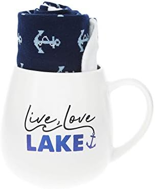Компанија за подароци за павилјон во живо loveубовно езерско сидро чорапи и 15,5 мл.