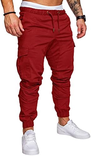 Менс карго џогери панталони спортски салата за џемпери затемнети панталони со атлетски товари со џебови