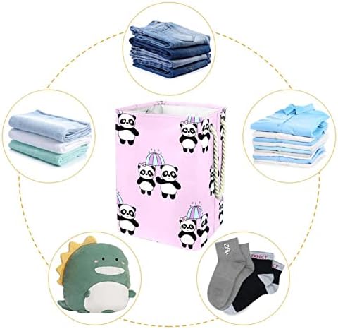 Симпатична корпа за перење Панда за перење, склопувачки правоаголен организатор, спречува за унисекс возрасни, тинејџери, момчиња, водоотпорни