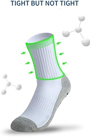 Wiycg Атлетски чорапи машки фудбалски чорапи против перничето со перничиња со лесна перница со дебела стока за апсорпција на шок, 4 пара