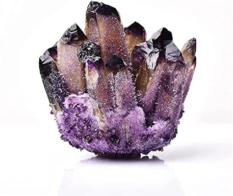 Природни скапоцени камења тапани камења природен кристален кластер аметист рок минерална проба жолто зелена пурпурна кварц Реики