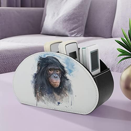Држач за далечински управувач со шимпанзо мајмун со 5 оддели ТВ далечински организатор за складирање на кутии за контролори на грејачи на медиуми