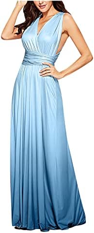 Врзана боја V вратот без ракави максимални венчаници гости фустани за жени 2023 лето долг формален фустан Елегантен коктел фустани