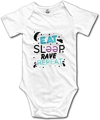 Јадете сон Rave повторете симпатична бебе цртана боја, кратки ракави за тела
