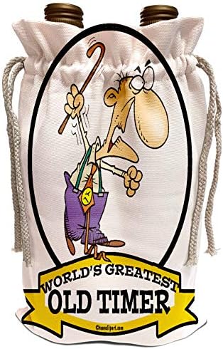 3Drose Dooni Designs Worlds Најголемите цртани филмови - Смешни светски стари тајмер цртани филмови - торба за вино