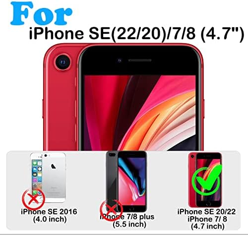 Кечаи За Iphone SE 2022/2020 Случај СО 2x Заштитник на Екранот+ 2x Заштитник на Објективот на Камерата, Тежок Пад/Шок Доказ 3-Слоеви Воена