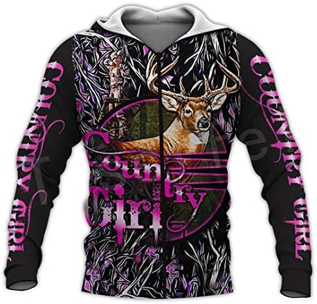 Животински лак ловџиски лов на ловџиски камо камо -тренерски пуловер унисекс 3Д печатени џемпери/дуксери/патент/јакна/јакна