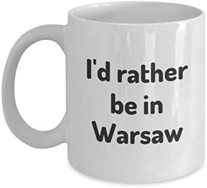 Претпочитам да бидам во Варшава чаша чаша патник соработник пријател Подарок Полска патнички кригла присутни