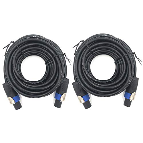 ItsRock 2 пакет 30ft Pro Speakon to Speakon Cable, пар 12awg Patch Cids, професионален кабел за аудио кабел за Speakon со NL4FC конектор