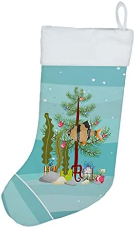 Богатства на Каролина CK4538Cs Тигар Барб Среќен Божиќ Божиќно порибување, камин виси чорапи Божиќна сезона Декора за украси