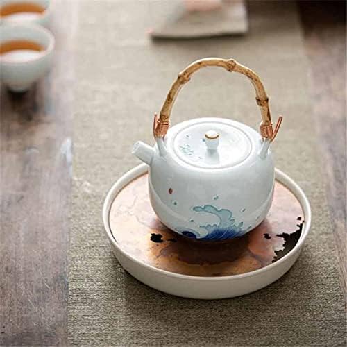 Kutdyk рачно изработено чајник со врежана прстенеста рачка под стаклена чајник со шарен кунг фу чај мастер чајник