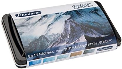 Schmincke - Horadam® Aquarell, Super Granulation Set Glacier, 5 x 1/2 тави, 74 603 097, метална кутија, многу силни гранулирачки
