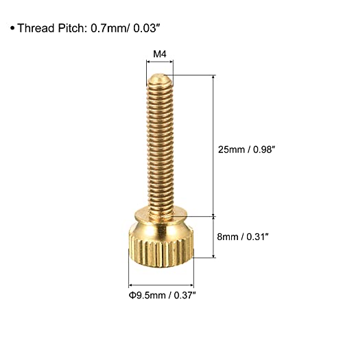 Uxcell 2pcs Крчени завртки за палецот, завртки за рамо на рамото M4x16mm, зачекори за прицврстувачи на копчињата за контрола на