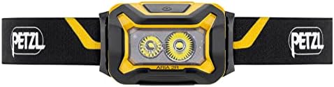 Petzl aria 2, компактен, издржлив, водоотпорен фарол, црна/жолта