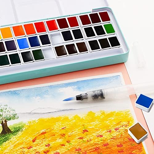Пакет на сет на акварел на Meiliang, 36 живописни бои со Arrtx акрилна боја пенкала, 24 бои врвот на четката и ситни маркери за боја