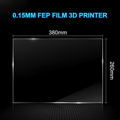 5pcs голем FEP филм 380x260x0.15mm за Anycubic Photon M3 Max, M3 Premium, Elegoo Jupiter, Saturn 2, Phrozen Sonic Mighty 8K,
